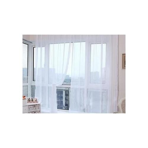 Free shipping solid transparent wedding Sheer Curtains Valance Summer Style Window Curtains for Home