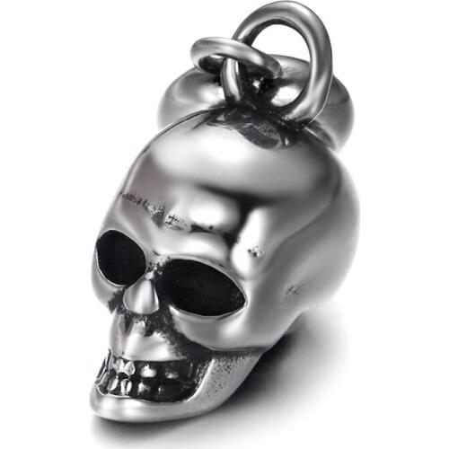 Stainless Steel Spacer Bail Bead with Skull Charms 5mm Hole Polished Metal Charm Accessories DIY Bracelet Jewelry Making