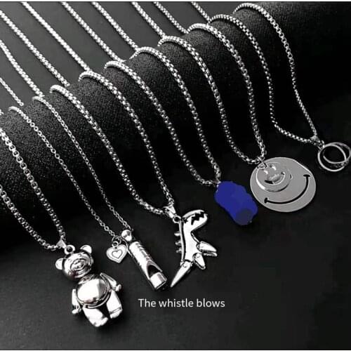 Long Wild Simple Titanium Steel Chain Personality Ins Hip Hop Pendant Chain Necklace Mens Fashion Brand Accessories Women