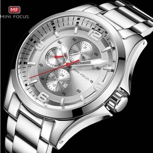 New Fashion Business Watch Men Watch Waterproof Top Brand Luxury Design Chronograph Stainless Steel Relogio Masculino MINI FOCUS