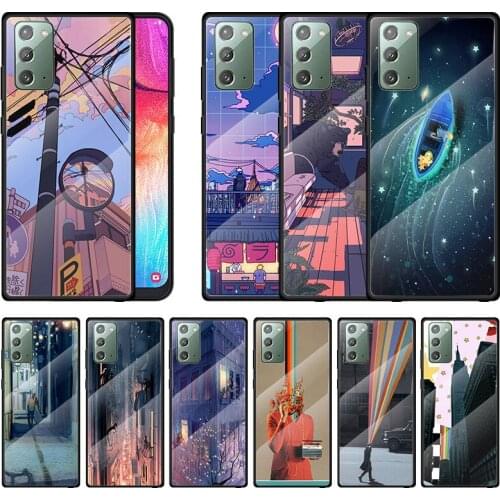 Aesthetic Style Painting Art For Samsung Note 20 10 9 8 Ultra Lite Plus A70 A50 A40 A30 A20 A10 Tempered Glass Phone Case