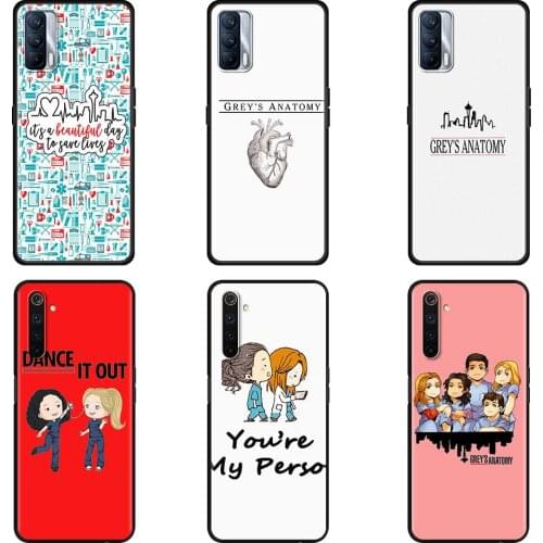 Black Case For Realme 8 7 Pro C21 C3 6 X7 GT Neo X50 Soft Cover XT C21Y C15 C11 Protective Phone Coques Cute Grey Is Anatomys