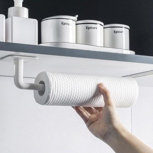 2pcs Toilet Paper Holder No Hole Paper Holder Paper Holder Wall Mount Kitchen Bathroom Paper Roll Paper Towel Holder