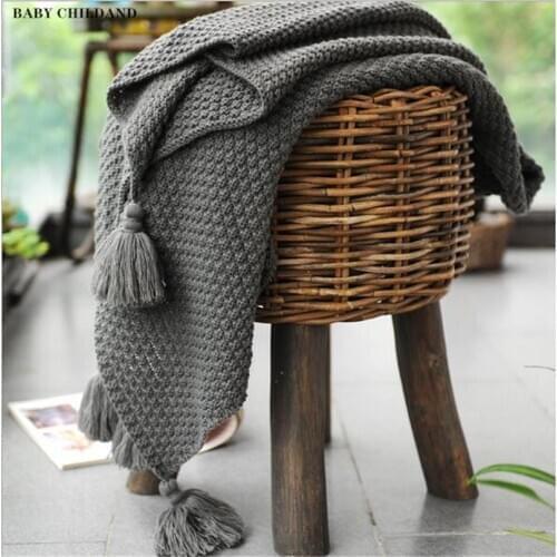 Baby Blanket Knitted Newborn Baby Swaddle Wrap Blankets Tassel Super Soft Kids Baby Stroller Crib Bedding Quilts Throw Blankets