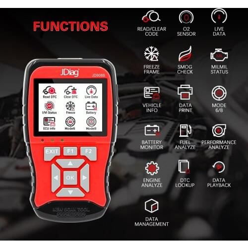 JDiag JD906S Engine Diagnostic Automotivo OBDII/EOBD OBD OBD2 Car Diagnostic Auto Tool OBD2 Scanner JDdiag JD906S Code Reader