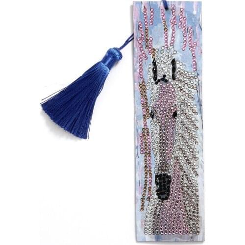 DIY 5D Diamond Painting Bookmark Leather Tassel Book Marks Creative Craft Special Shaped Diamond Embroidery DIY Crafts