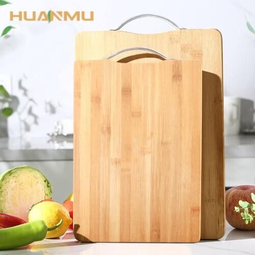 1pcs Wooden Chopping Board Bamboo Square Hangable Cutting Board Thick Natural Cutting Board Kitchen Cooking Hot Cutting Board