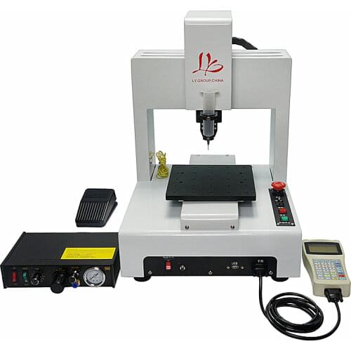 LY-221 automatic glue dispenser machine 3 axis compatible for mobile frame glue dispensing works soldering paste 110V/220V