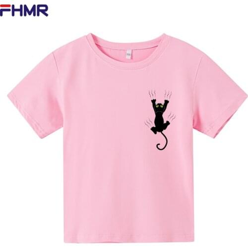 Cartoon Cat T Shirt girl Short Sleeve Kawaii Tshirt Casual Graphic Camiseta Harajuku Crew Neck Top Cosplay Costumes Baby clothes