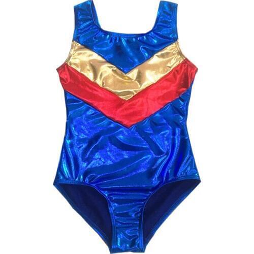 Gymnastics leotard tank metallic shinny leotard holographic gymnastic leotard for girls