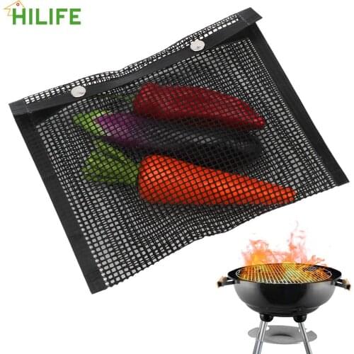 BBQ Bake Bag Outdoor BBQ Picnic Tool Non-Stick Easy to Clean Reusable Mesh Grilling Bag Kitchen Tools