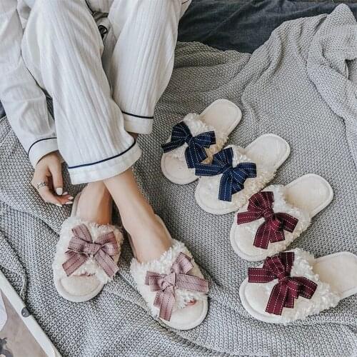 Fashion Slippers Plush Non Slip Home Shoes Indoor Couple Floor Shoes Bedroom Winter Slippers women cute Footwear soft slides