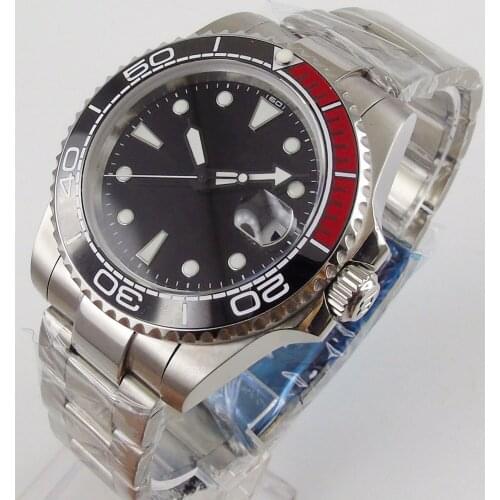 40mm Sterile Dial Sapphire Glass Luminous Date Miyota 8215 Automatic Movement Mens Watch