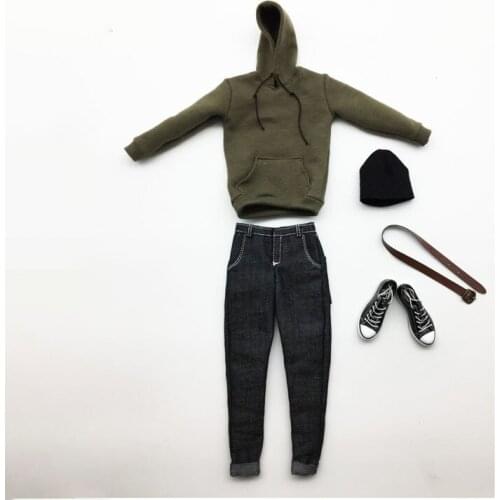 1/6 Scale Male Trendy Army Green Sweater Suit Soldier Model Costume For 12'' Action Figure Body DIY Accessories