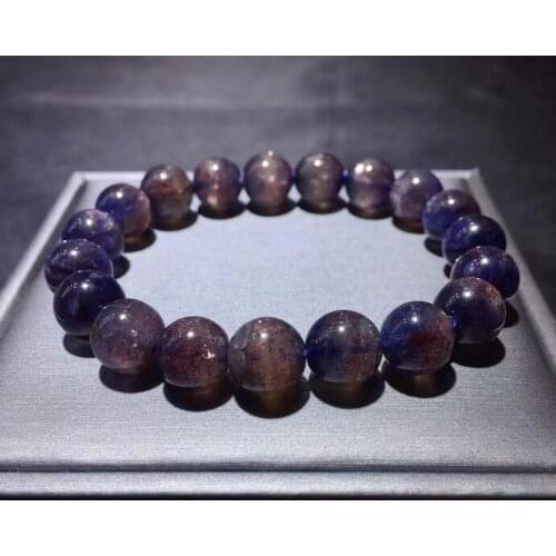 10.2mm Natural Blood Red Dichroite Cordierite Iolite Bracelet Star Light Women Men Iolite Round Beads Genuine AAAAAA