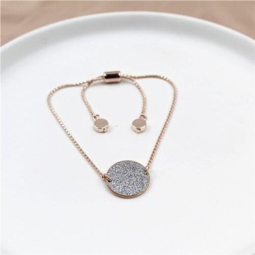New Fashion Glitter Bling Bling Round Coin Bracelet for Women Simple Chain Geometric Bangles Hand Jewelry Party Gifts