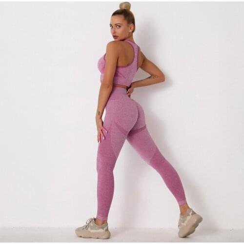 Sport Girls Seamless Fitness Sport Wear High Elastic Women Yoga Set High Impact Gym Bra and Breathable Yoga Leggings Set