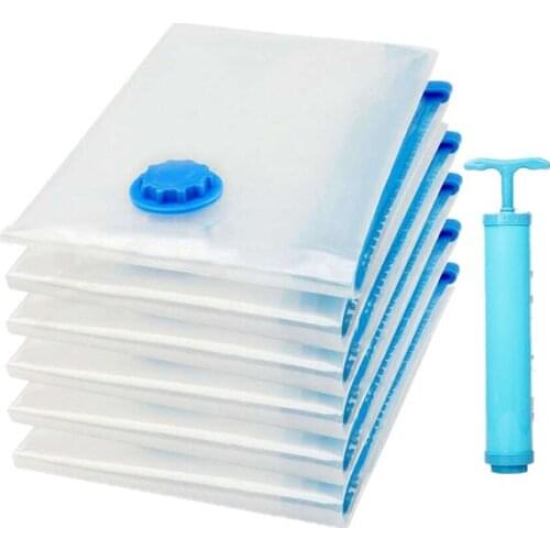 Solid Color Transparent Compression Storage Bag Four-Piece Small Extra Large Electric Pump Suction Vacuum Bag Envelope Bag