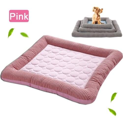 Pet Ice Pad Plush Mattress Cool Dog Kennel Cooling Mat Puppy Cushion Kitten Cooling Floor Mat Pet Cat Bed Mat Breathable Blanket