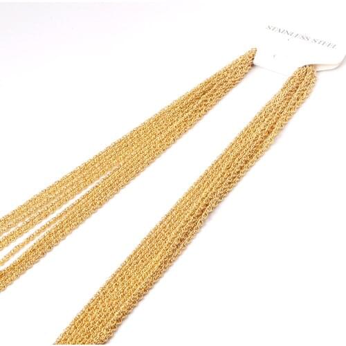 ASON Necklace For Women 2020 Collars Vintage Jewlery 2MM Stianless Steel Long Necklace Chains Necklace Accessories 10Pcs/lots
