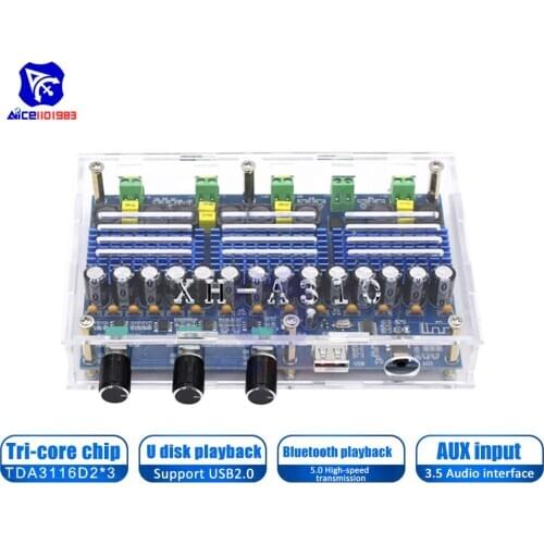 Diymore TPA3116D2 Bluetooth 5.0 Audio Stereo Amplifier Board 4 CH 2x50W+2x100W Digital Power Amplifier Module DC 12 -24V XH-A310