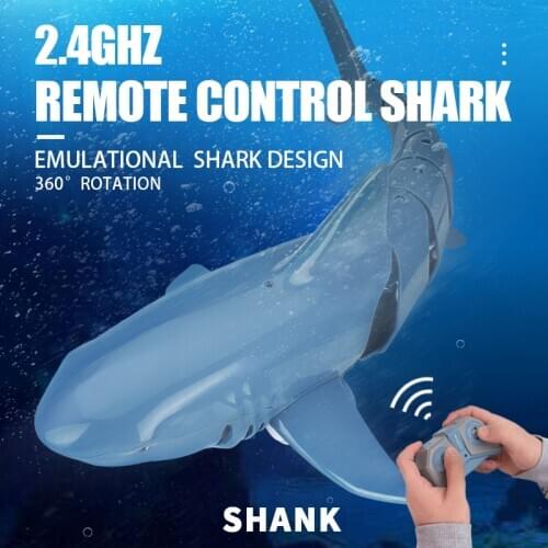 RC Boat Remote Control Simulation Shark Fish 2.4G Swimming Pool Water Prank Boy Vibrato Stall Childrens Toys