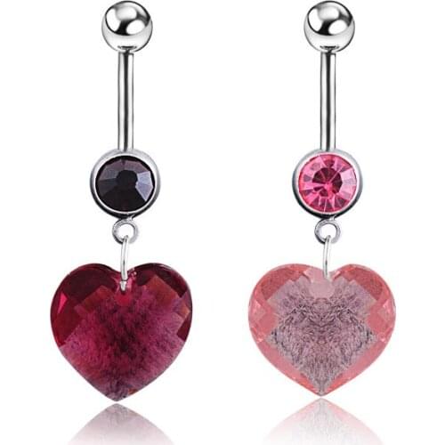 Sexy Belly Button Rings Dangle Surgical Steel Cool Crystal Belly Piercing Ring Simple