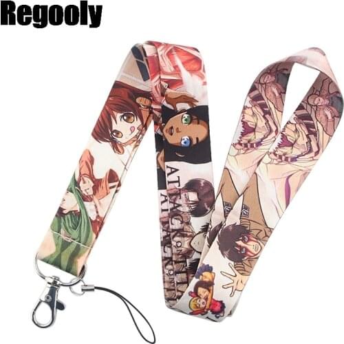 Attack on Titan Lanyard for Keys Phone Cool Neck Strap Lanyard for Camera Whistle ID Badge Cute webbings ribbons Gifts