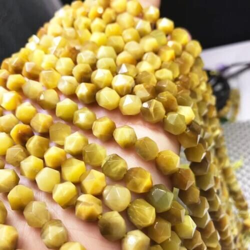 Loose beads golden TIGEREYE round faceted 6/8/10mm 14inch for DIY jewelry making FPPJ wholesale beads nature