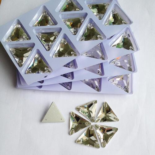 Triangl-e Crystals Strass Clear Crystal Sew on Rhinestone For DIY Wedding Dresses Rhinestones