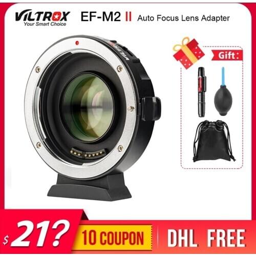 Viltrox EF-M2 II Focal Reducer Booster Adapter Auto-focus 0.71x for Canon EF mount lens to M43 camera GH5 GH4 GF7GK GX7 E-M5 II
