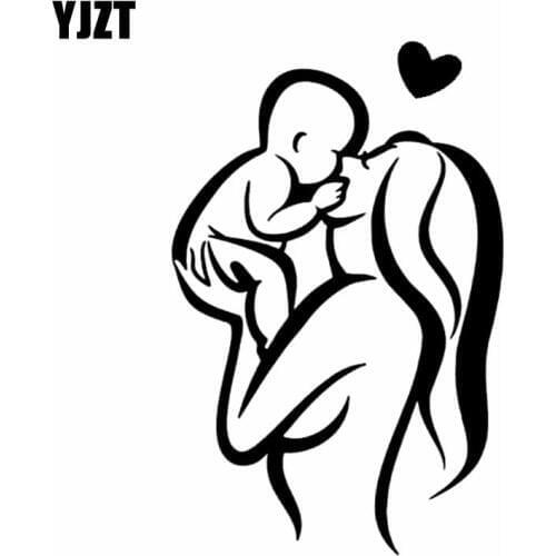 YJZT 9.7CM*15CM Baby On Board Mom Fun Lovely Sticker Vinyl Decal Car Black/Silver C10-00538