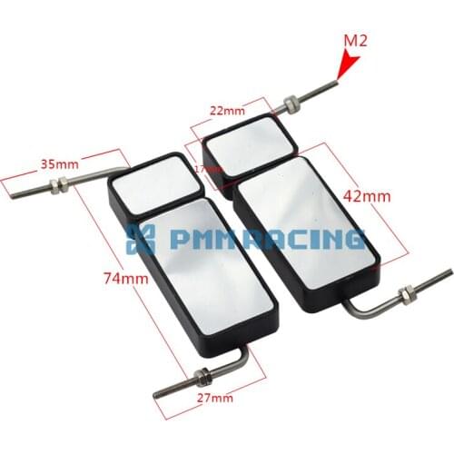 CNC Aluminium Alloy Rearview Mirror for 1/10 RC Crawler Military Truck Off Road Car 2PCS