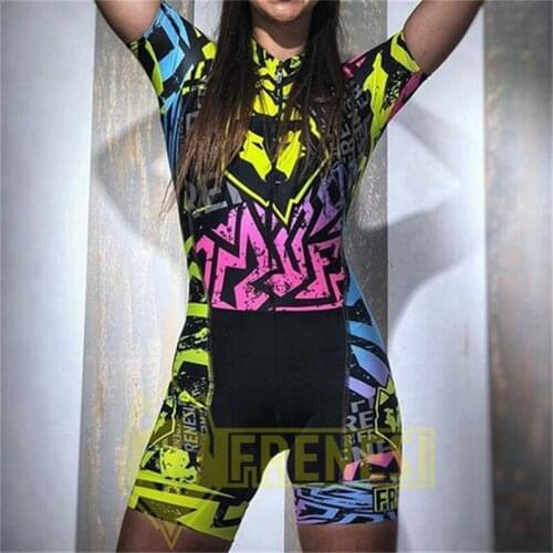 2021frenesi womens cycling skinsuit latest cycling sportswear triathlon 9D gel cushion summer jumpsuit mtb uci team jersey