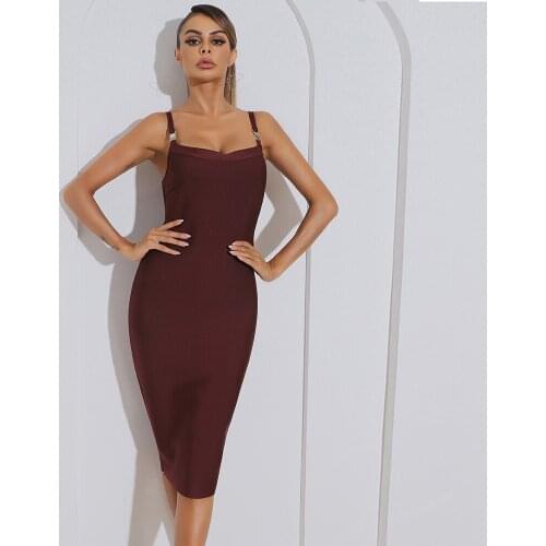 2021 New Women Dress Bandage Bodycon Party Club Celebrity Summer Autumn Ladies Clothes Sleeveless