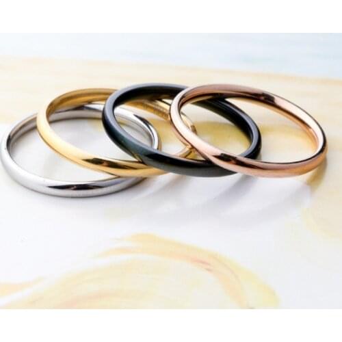 1PC Hot Allergy Free Solid Unisex Wedding Women Men Anniversary Couples Rings Simple Smooth Alloy Titanium Steel Jwelry Gift