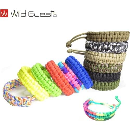 1 Pcs Adjustable Survival Emergency Bracelet 550 Paracord Cord Bracelet Weaving Cord For Camping Hiking