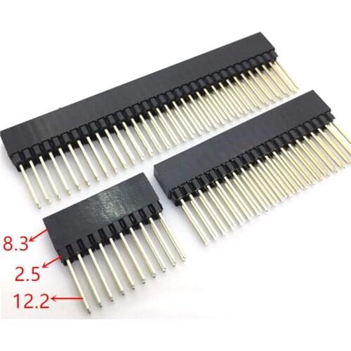 100% HRS connector pin row female PC104 2.54mm double female /2X32p 12.2mm long straight leg