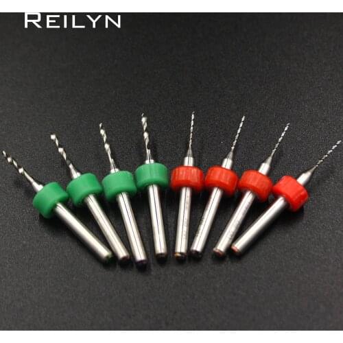 10 pcs/pack PCB drilling bits mini drills PCB hard alloy drilling bits milling cutter 0.2-4.5mm shank 3.175mm