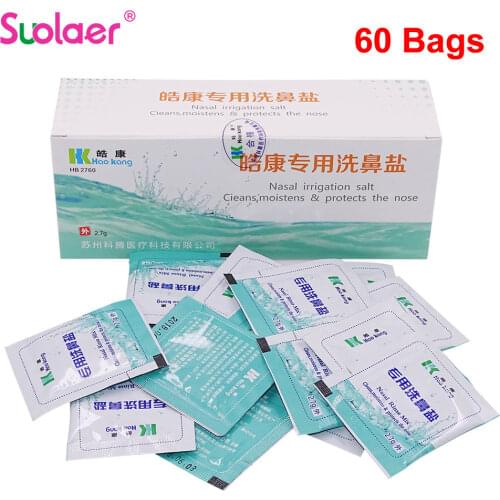 2.7g 60 Packs Nasal Irrigation Salt Nasal Rinse Mix Wash Nasal Salt For 300ml Cleans Moistens & Protects The Nose