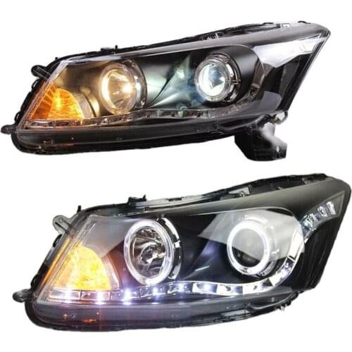 2008-2012 Year For Accord LED Angel Eyes Head lamp Projector Lens R8 Style