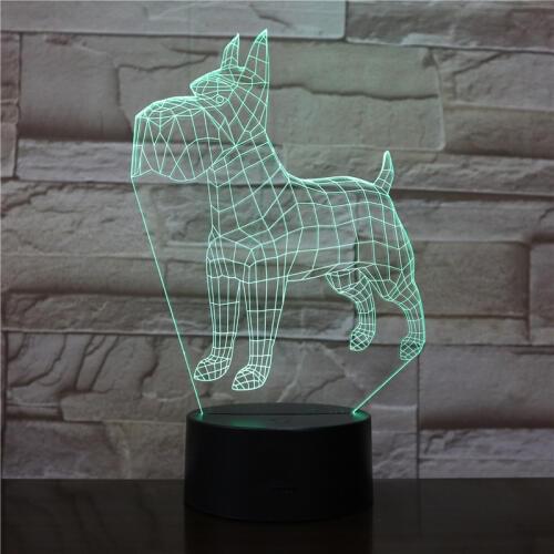 3D Led Night Lights Animal Dogs 7 Colors Changing Doberman Novelty Child Home Pinscher Luminaria Table Lamp Decor Gifts 2081