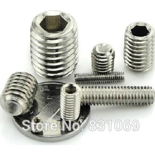 50pcs/Lot Metric Thread M4x35mm Stainless Steel Hex Socket Set Grub Screw Flat Head Brand New