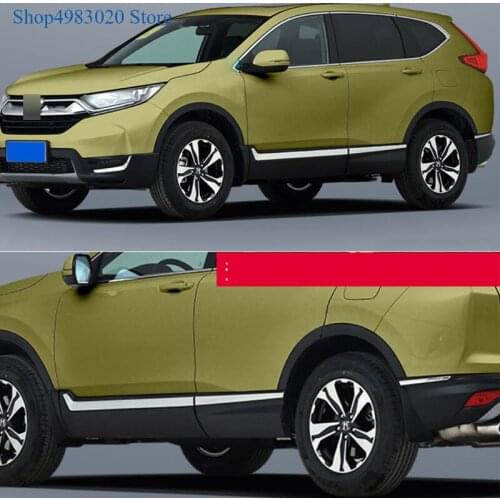 8pcs Chrome Stainless Steel Car Body Side Door Moulding Cover Trim for 2017-2018 Honda CRV Car Exterior Accessories Stylilng
