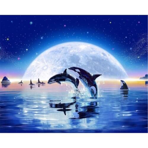 See the whale in deep sea DIY 5D Diamond Painting by Number Kits Full Round Drill Rhinestone Embroidery Cross Stitch gift
