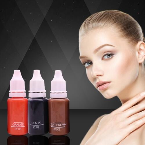 Free Shipping 3 Bottles 15ml/Bottle Tattoo Ink For Eyebrow Makeup Pigment Permanent Makeup Ink 23 Colors Can Be Choose