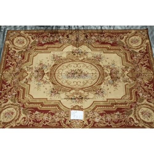 Free shipping 9'x12' Stunning French style aubusson carpet handmade rugs