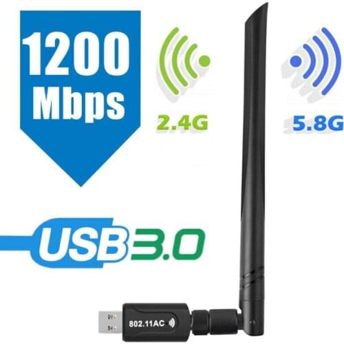 1200 Mbps Wireless USB Wifi Adapter Dongle Dual Band 2.4g/5ghz with Antenna 802.11ac Network Card Receptor Wifi