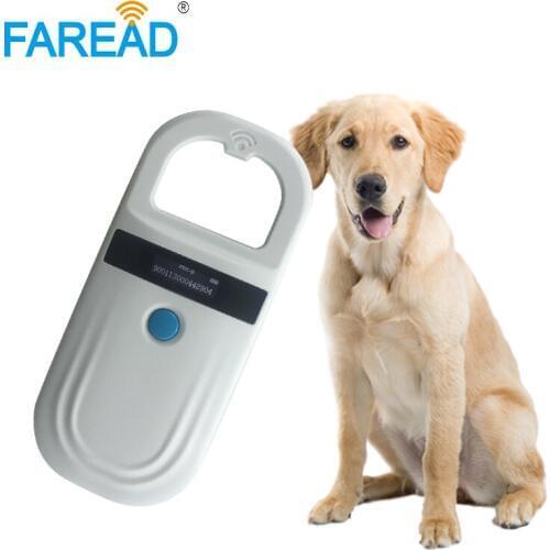 Free shipping rechargeable battery portable RFID microchip reader FDX-B pet chip scanner
