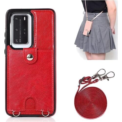 For Huawei P30 Pro Case Leather Crossbody Wallet Case For Huawei P40 Pro P30 Lite Mate 30 20 Shoulder Bag Phone Case